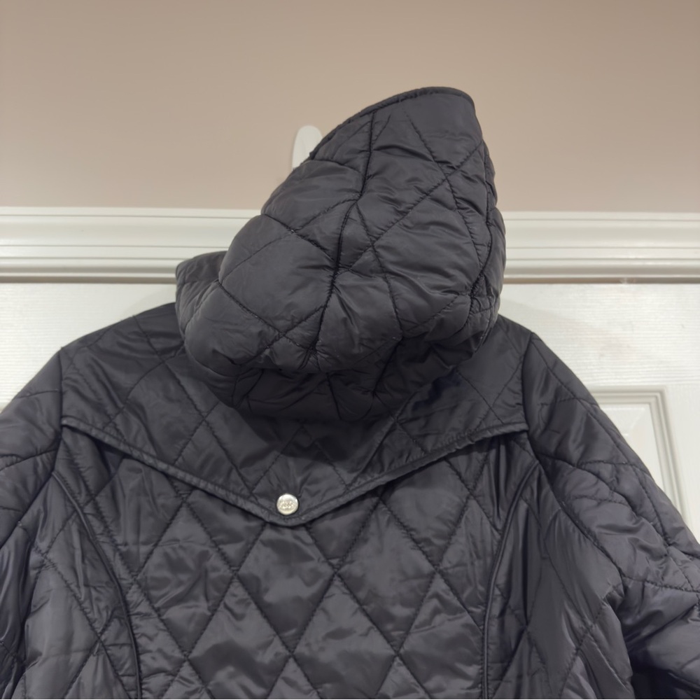 Steve Madden Black Hooded Winter Parker Coat Jacket Women Size M - Picture 8 of 16